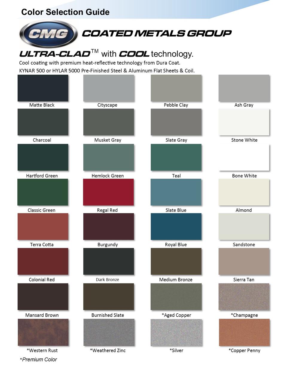 Standing Seam Roof Color Chart